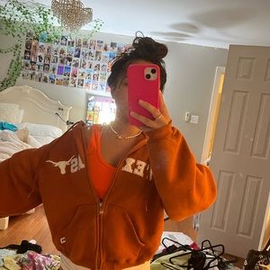 UT Austin crop zip up